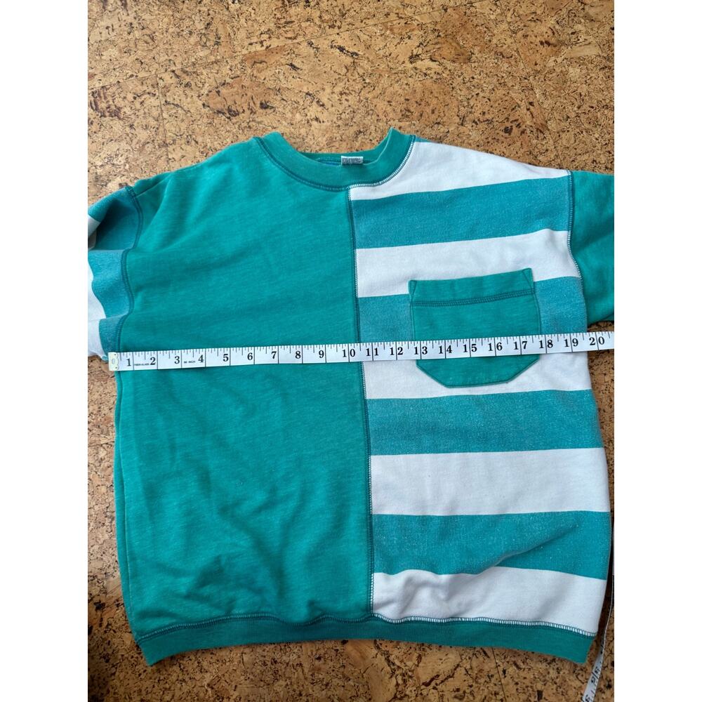 Vintage Green and White Striped Sweatshirt - Picture 9 of 10